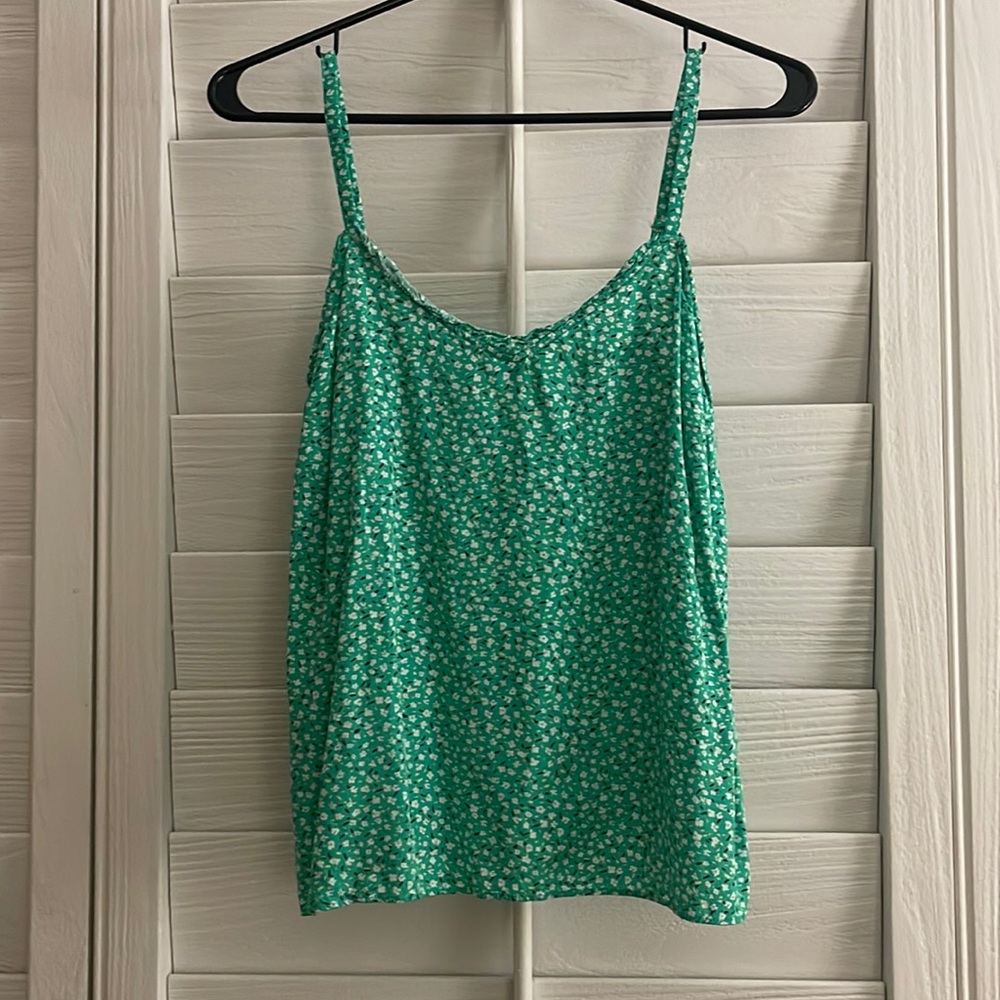Old Navy Green Floral Tank
